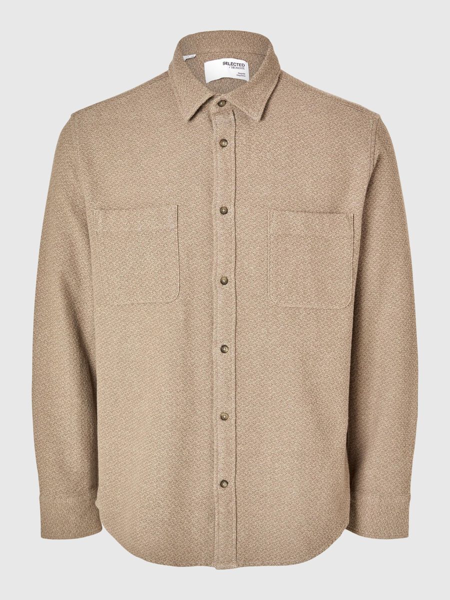 Selected 100 % COTON CHEMISE EN FLANELLE, Sand, highres - 16094899_Sand_1126861_001.jpg