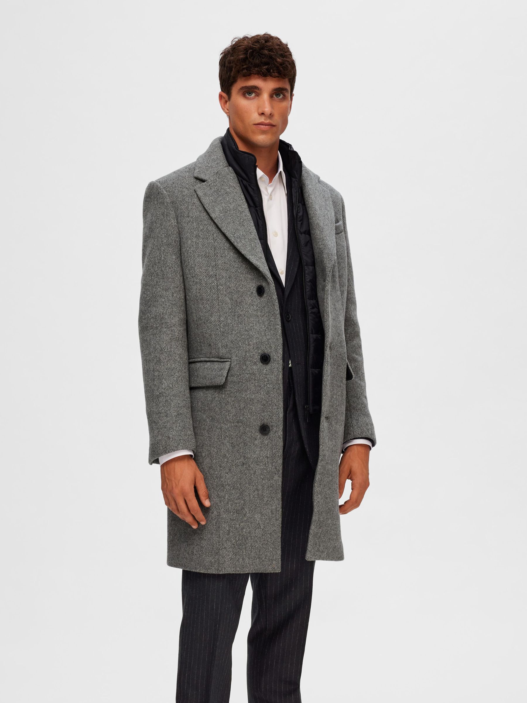 TAILORED WOOL COAT Grey SELECTED HOMME
