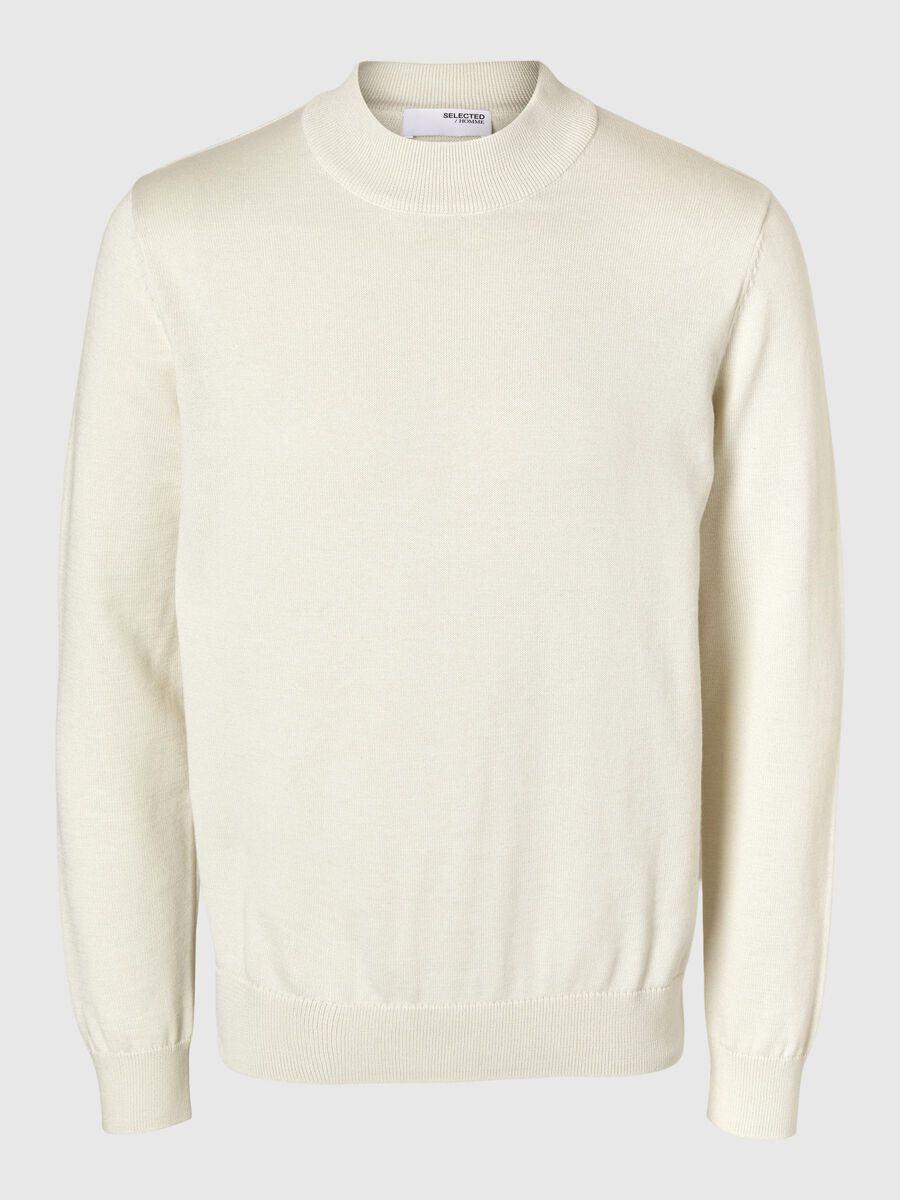 Selected LONG SLEEVED KNITTED PULLOVER, Tofu, highres - 16086643_Tofu_001.jpg