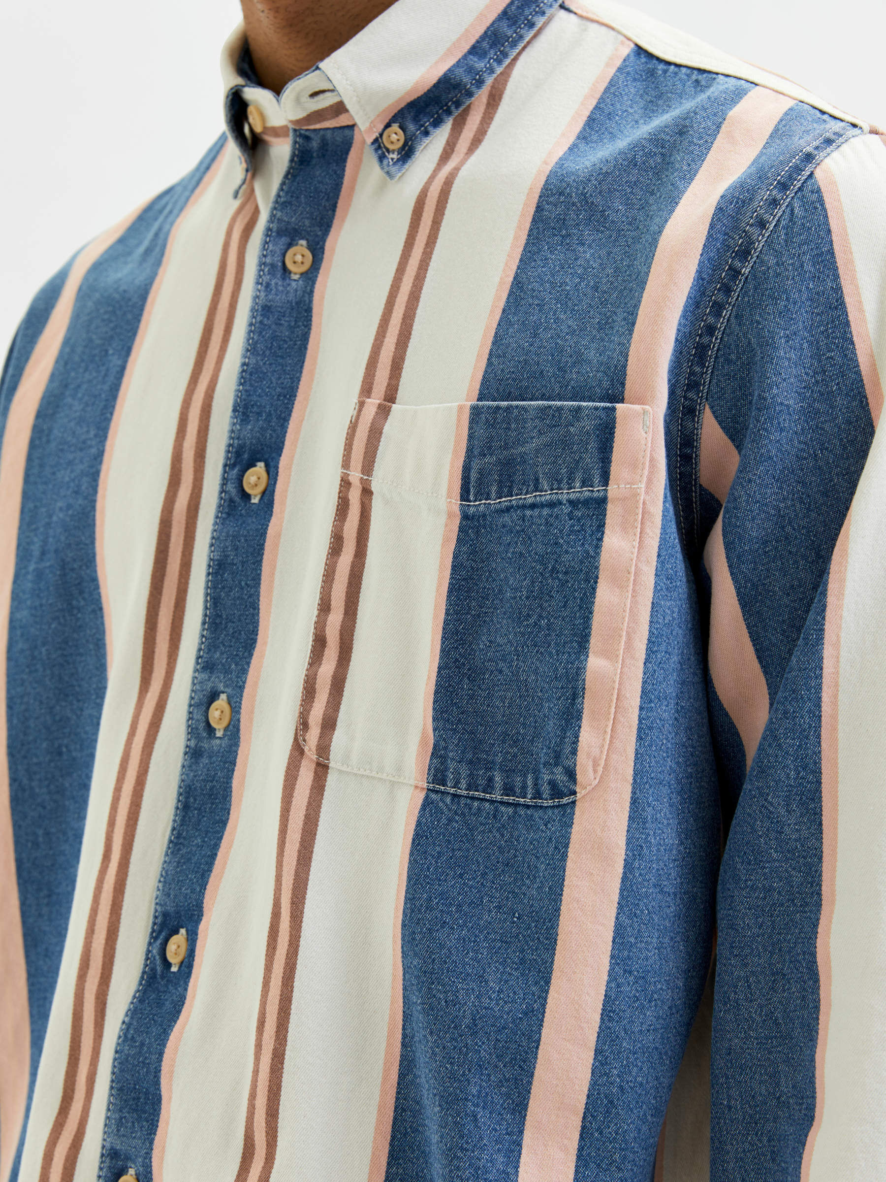 STRIPED DENIM SHIRT (Blue) | Selected®