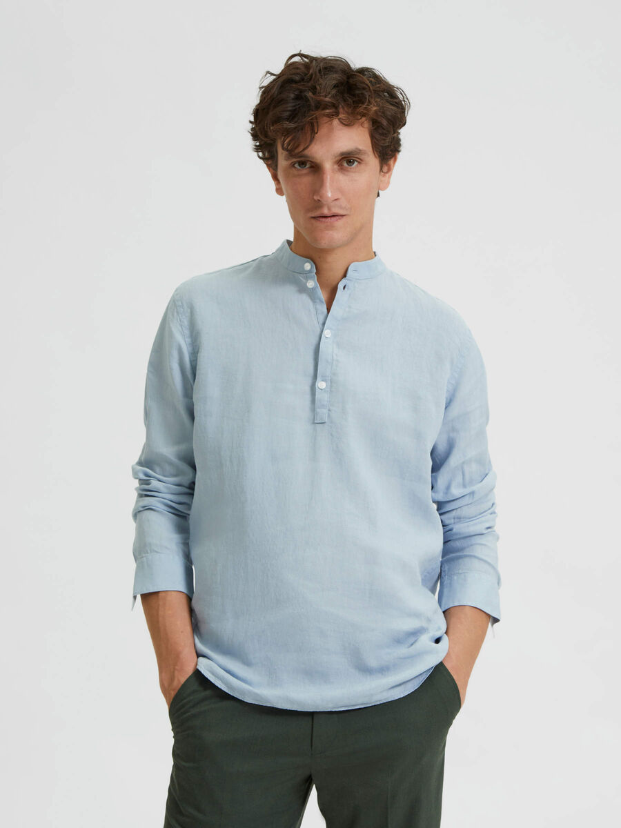 Selected LINEN SHIRT, Blue Fog, highres - 16083775_BlueFog_003.jpg