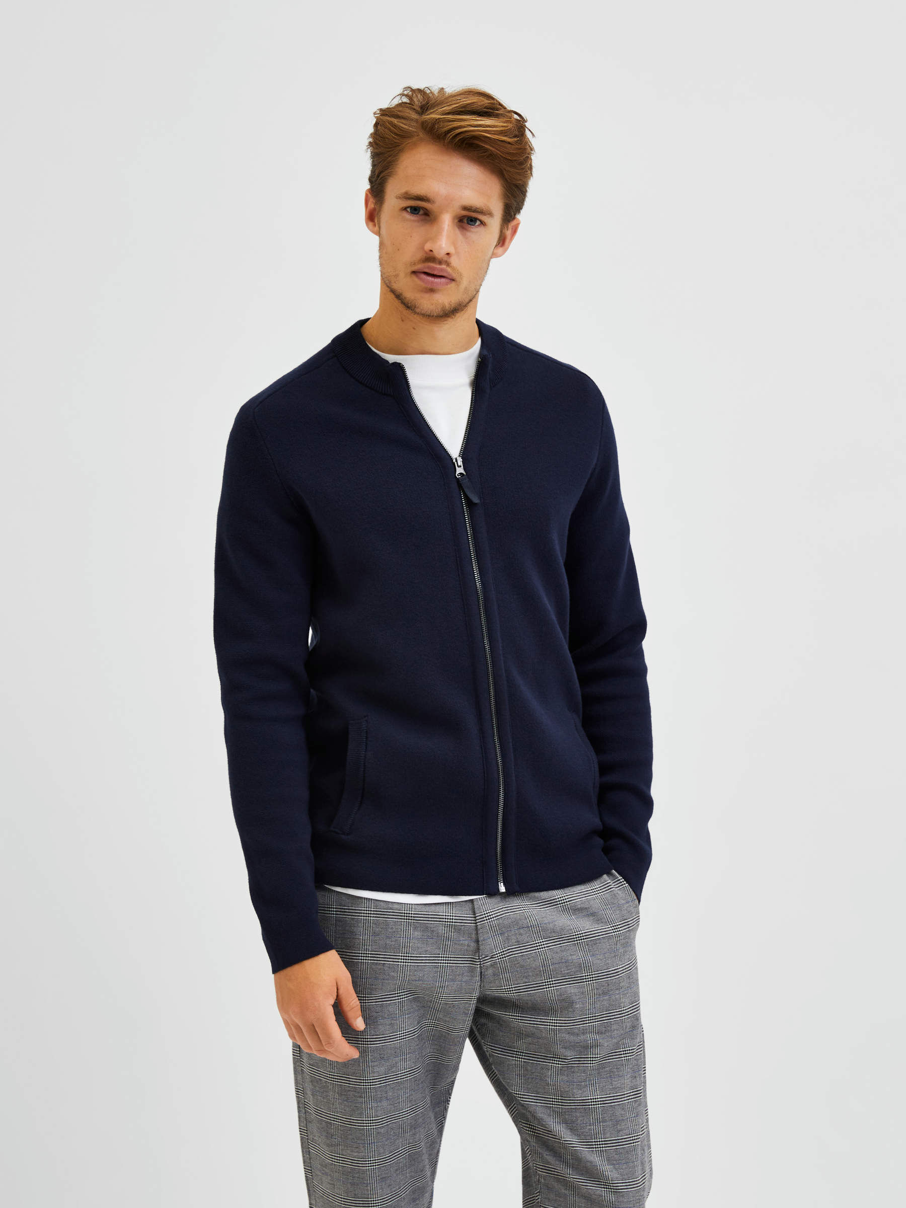 SOFT ZIP THROUGH CARDIGAN Blue SELECTED HOMME