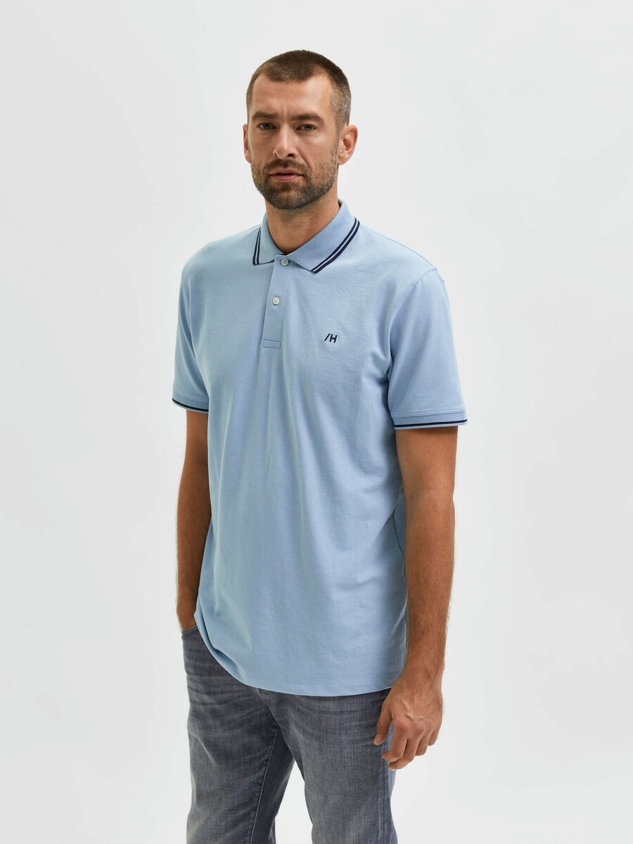 Selected SHORT SLEEVED POLO SHIRT, Skyway, highres - 16082841_Skyway_904791_003.jpg