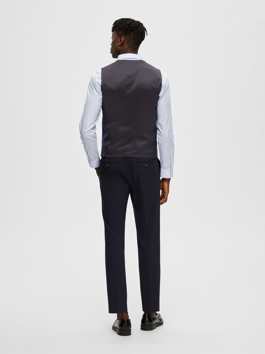 Selected COUPE SLIM EN VISCOSE MÉLANGÉE GILET, Navy Blazer, highres - 16089406_NavyBlazer_004.jpg