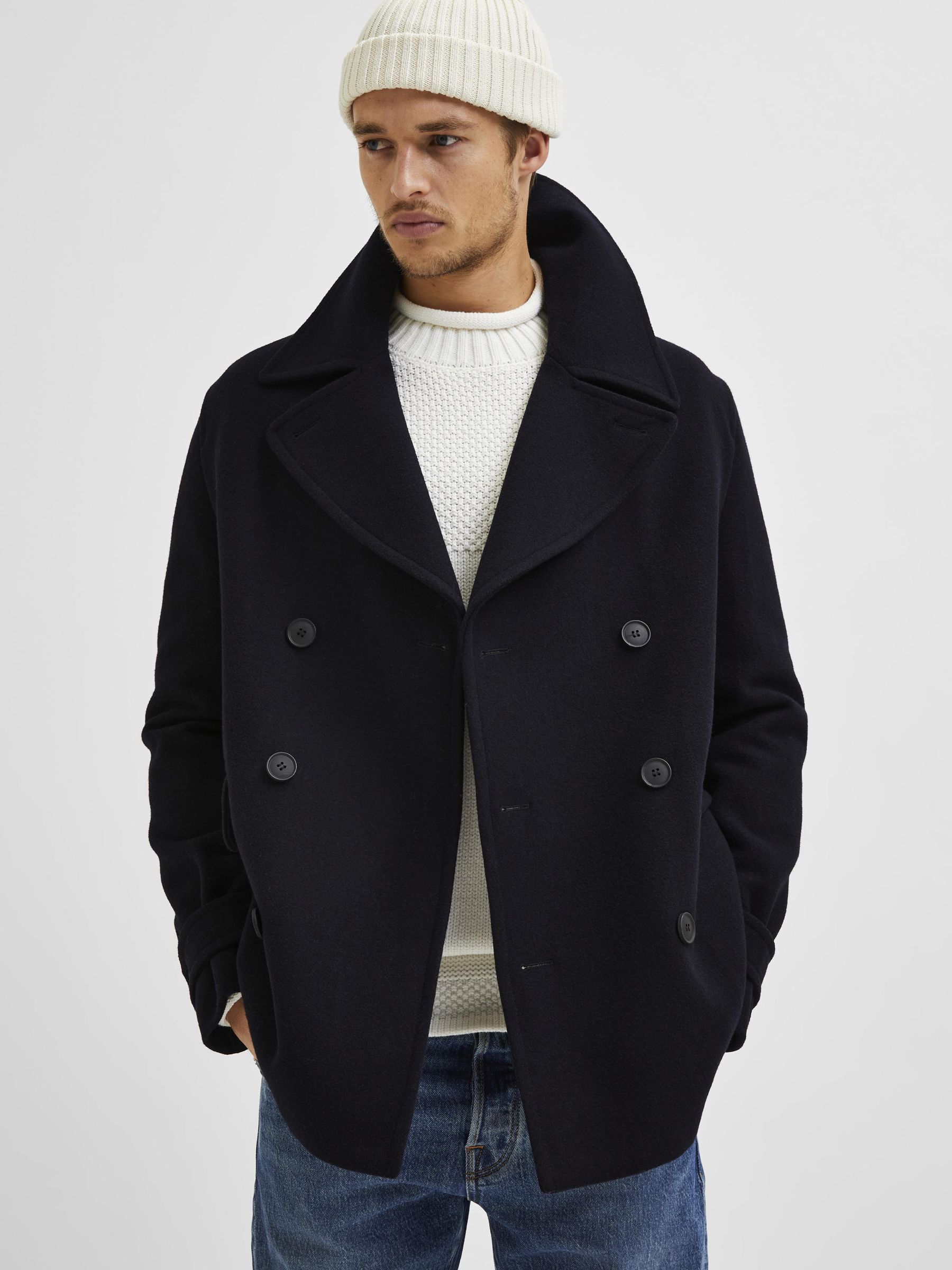 Selected homme recycled wool overcoat cheap