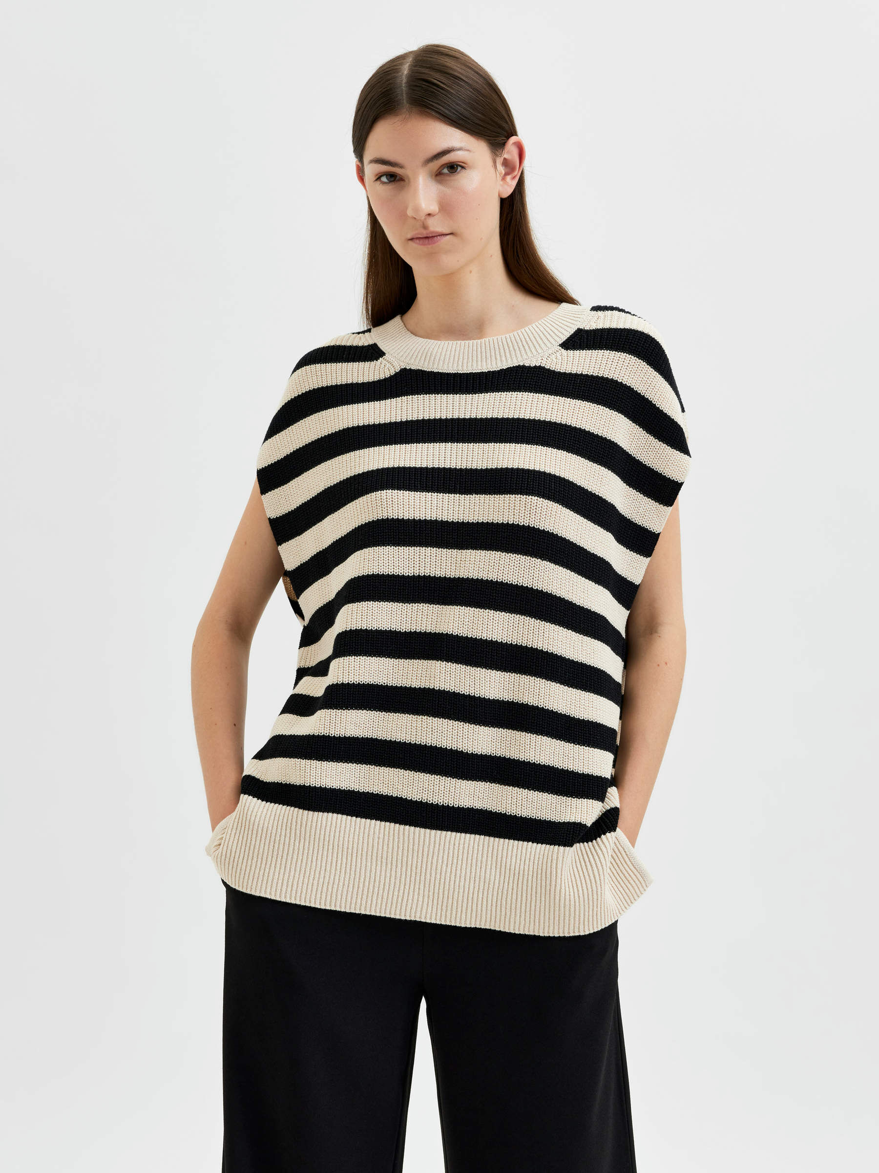 striped knitted vest