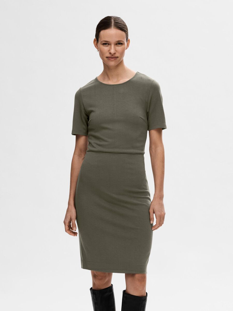 Selected SHORT-SLEEVED MIDI DRESS, Kalamata, highres - 16095439_Kalamata_003.jpg