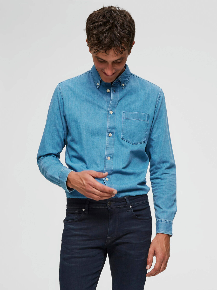 Selected REGULAR FIT - DENIM SHIRT, Light Blue, highres - 16069055_LightBlue_701918_003.jpg