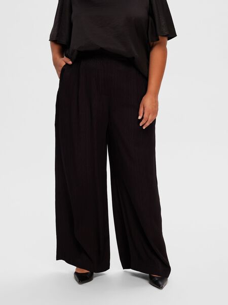 Selected SATIN PANTALON À JAMBE AMPLE, Black, highres - 16091118_Black_002.jpg
