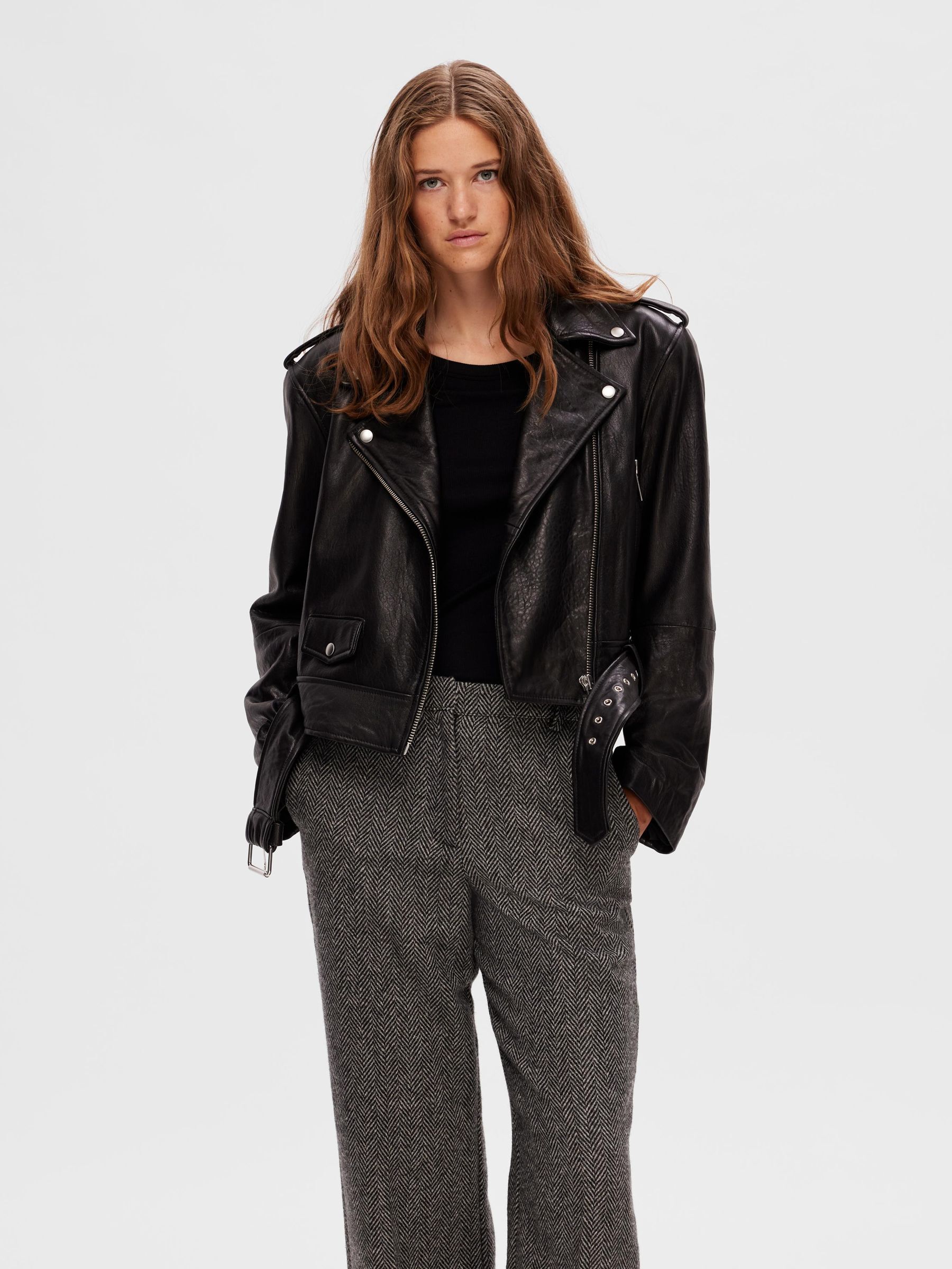 Selected femme discount leather jacket