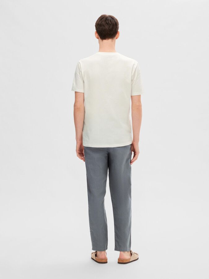 PRINTED COTTON T-SHIRT | White | SELECTED HOMME®