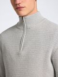 Selected SWETER Z KRÓTKIM ZAMKIEM, Light Grey Melange, highres - 16095616_LightGreyMelange_006.jpg