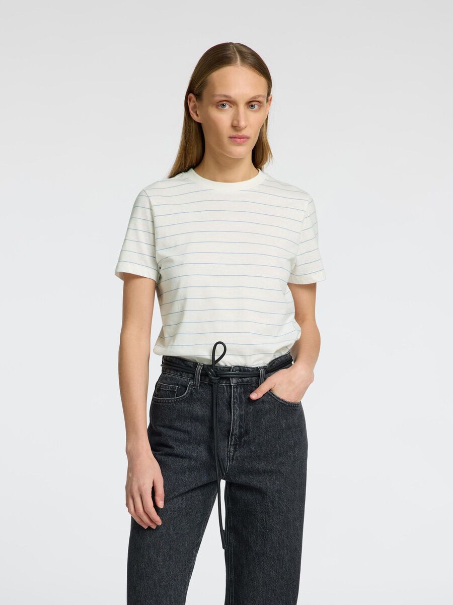 Selected STRIPED COTTON T-SHIRT, Snow White, highres - 16097179_SnowWhite_1215259_003.jpg