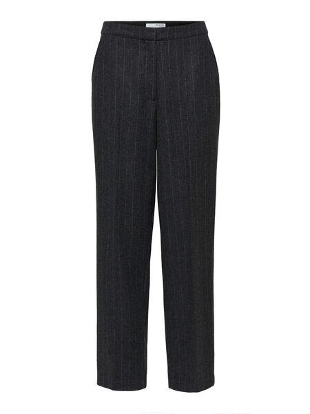 Selected HIGH WAISTED TAPERED TROUSERS, Dark Grey Melange, highres - 16081670_DarkGreyMelange_890350_001.jpg