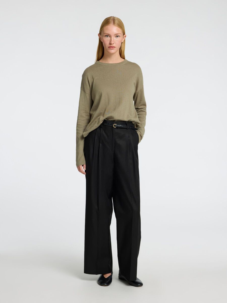 Selected LINEN BLEND KNITTED JUMPER, Vetiver, highres - 16096205_Vetiver_005.jpg