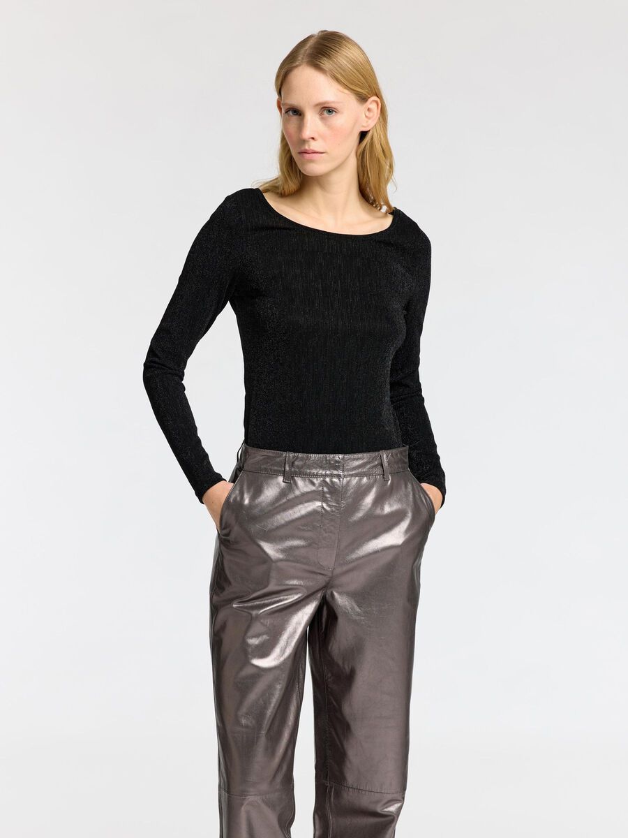 Selected GLITTERY LONG SLEEVED TOP, Black, highres - 16095765_Black_1166515_003.jpg