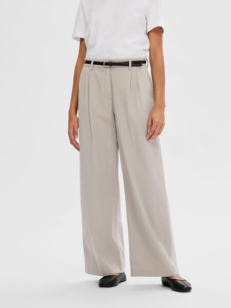 Selected PLEATED WIDE-LEG TROUSERS, Greige, highres - 16092574_Greige_003.jpg