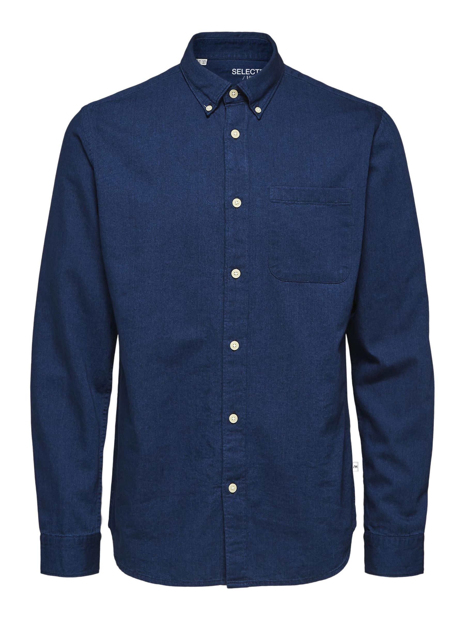 BUTTON-DOWN DENIM SHIRT (Blue) | Selected®