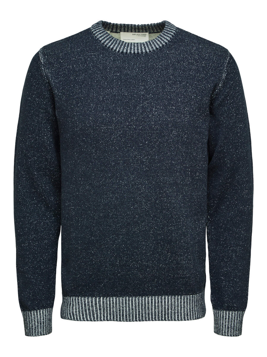 Selected CREW NECK KNITTED PULLOVER, Sky Captain, highres - 16082471_SkyCaptain_901316_001.jpg