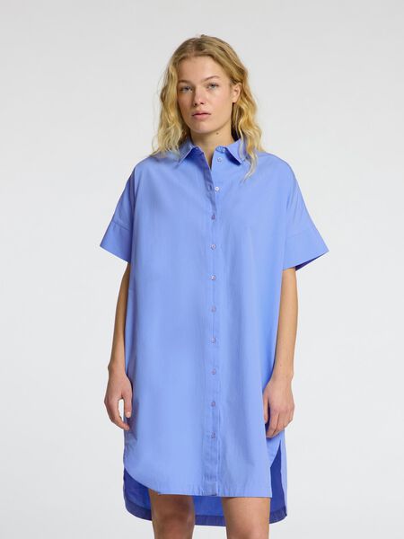 Selected COTTON SHIRT DRESS, Cornflower Blue, highres - 16092160_CornflowerBlue_003.jpg