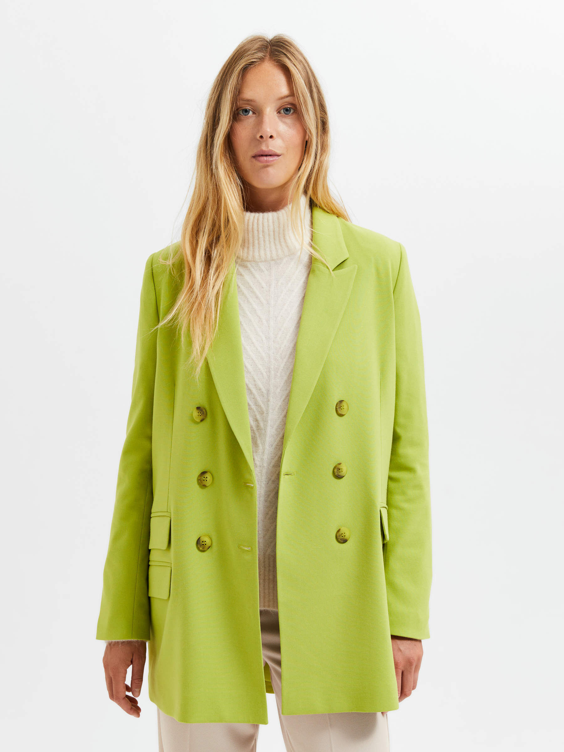 DOUBLE BREASTED BLAZER Green SELECTED FEMME