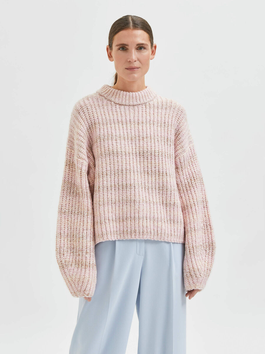 Selected BALLOON SLEEVED KNITTED JUMPER, Roseate Spoonbill, highres - 16082961_RoseateSpoonbill_918286_003.jpg