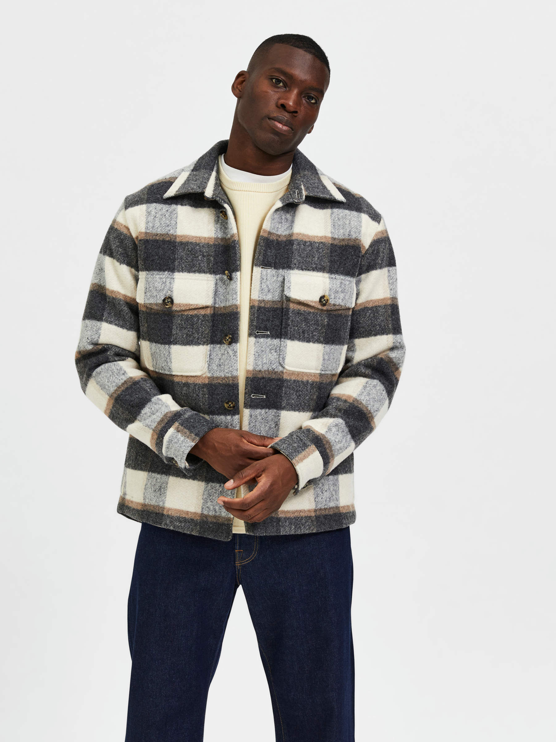 mens check overshirt jacket