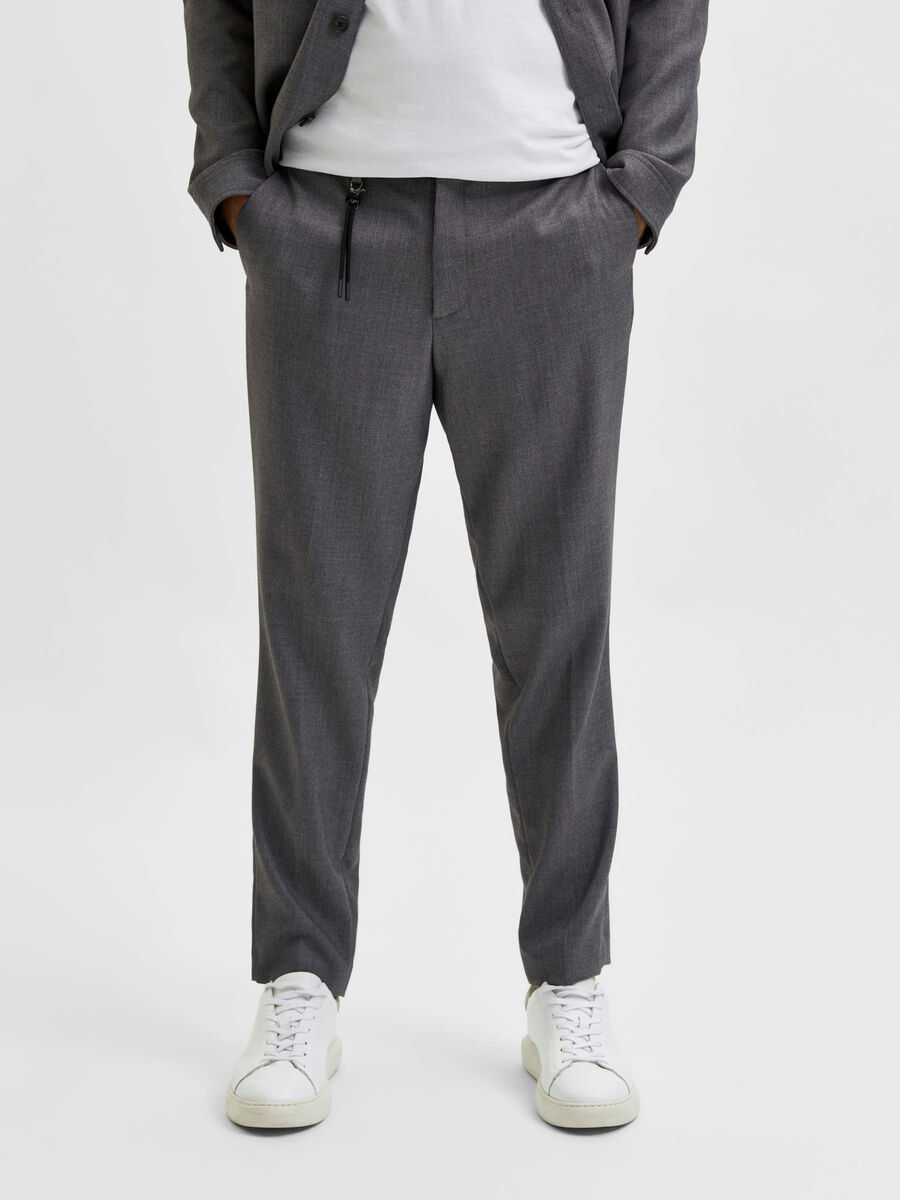 Selected SLIM TAPERED TROUSERS, Grey Melange, highres - 16082811_GreyMelange_003.jpg