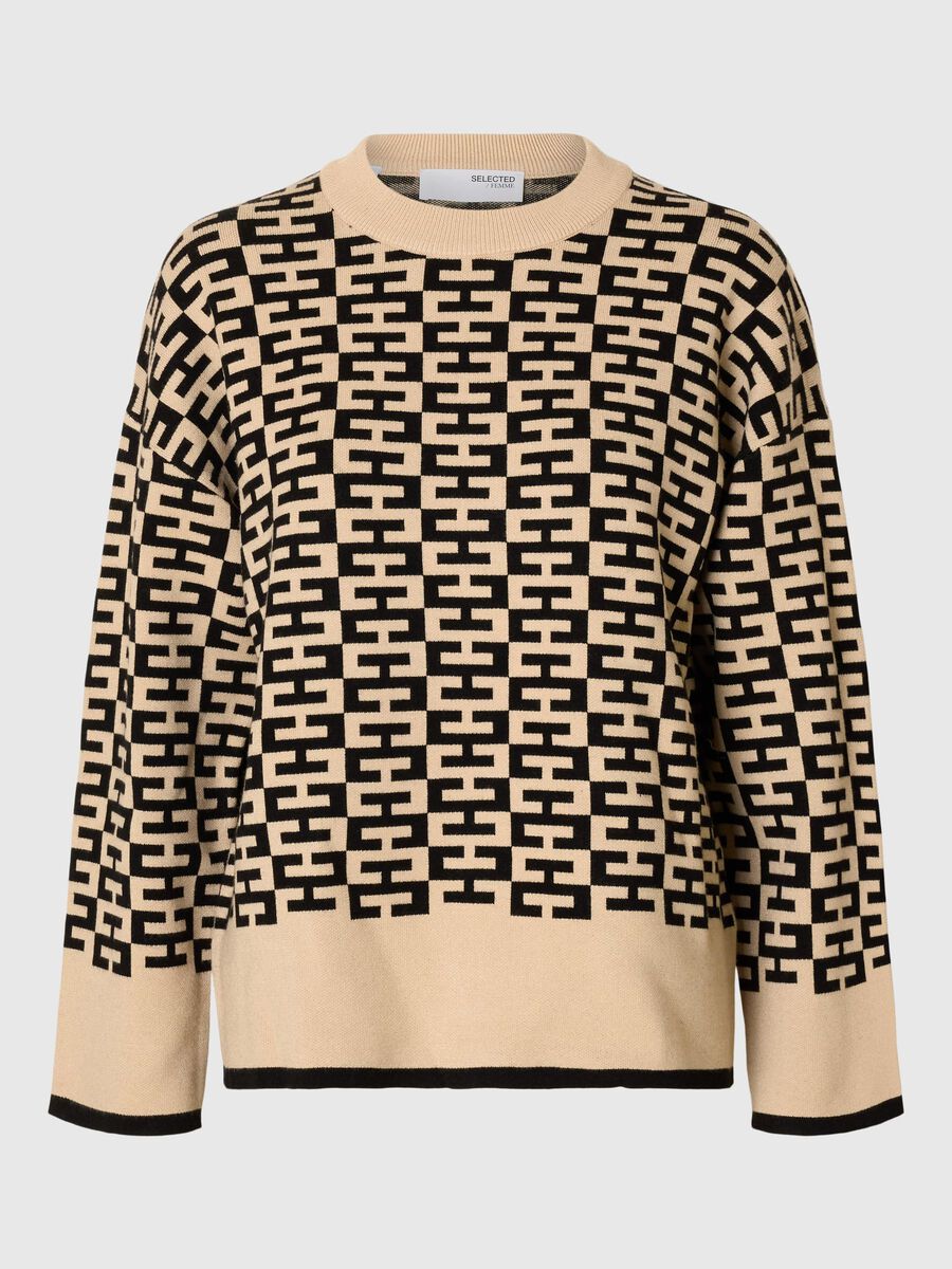 Selected VISCOSE BLEND KNITTED JUMPER, Irish Cream, highres - 16097341_IrishCream_1176766_001.jpg