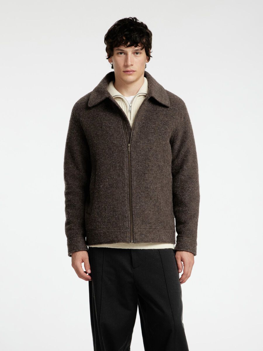 Selected KLASSISCHER WOLLGEMISCH KURZJACKE, Chocolate Torte, highres - 16094057_ChocolateTorte_1117114_003.jpg