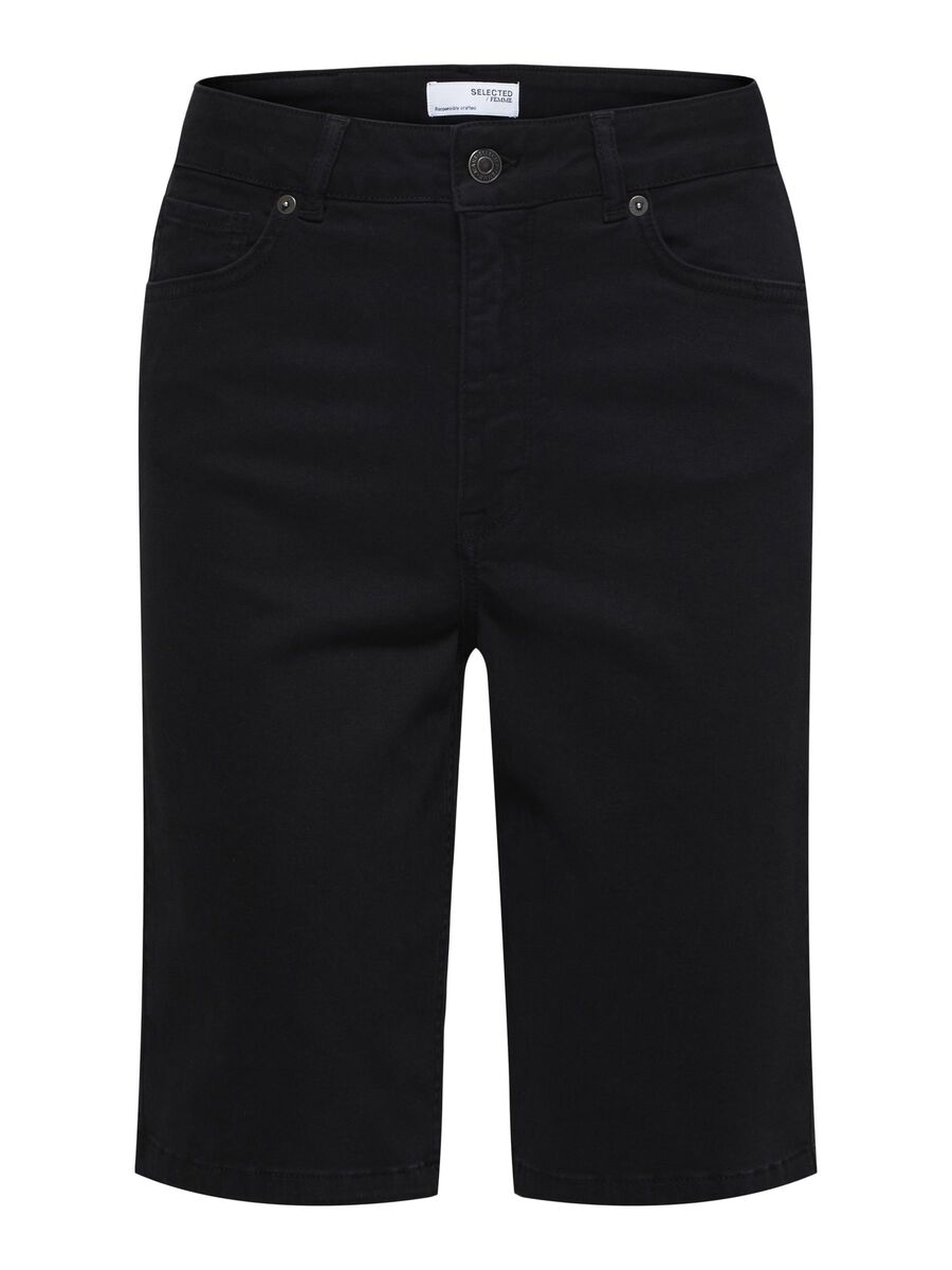 Selected TIRO ALTO PANTALONES CORTOS VAQUEROS, Black Denim, highres - 16084937_BlackDenim_001.jpg