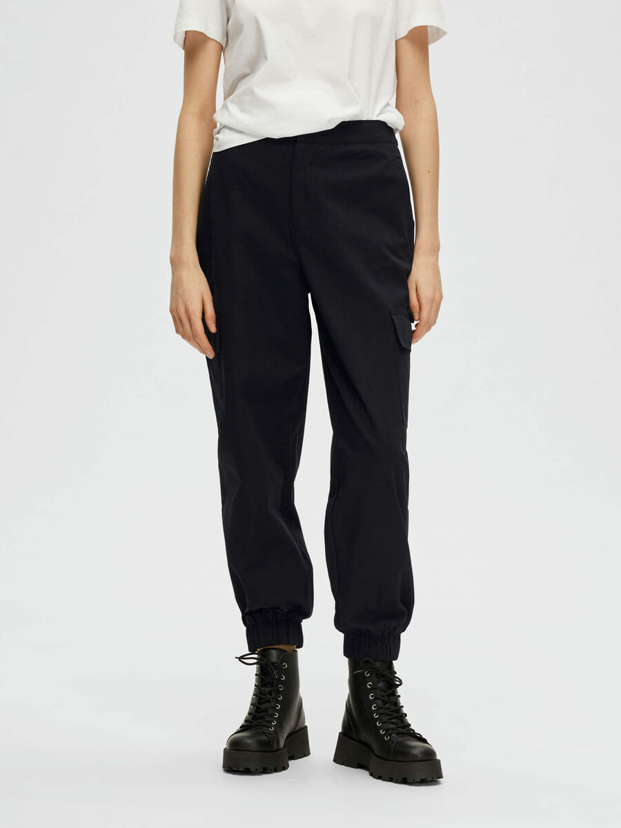 Selected RELAXED CARGO TROUSERS, Black, highres - 16091090_Black_003.jpg
