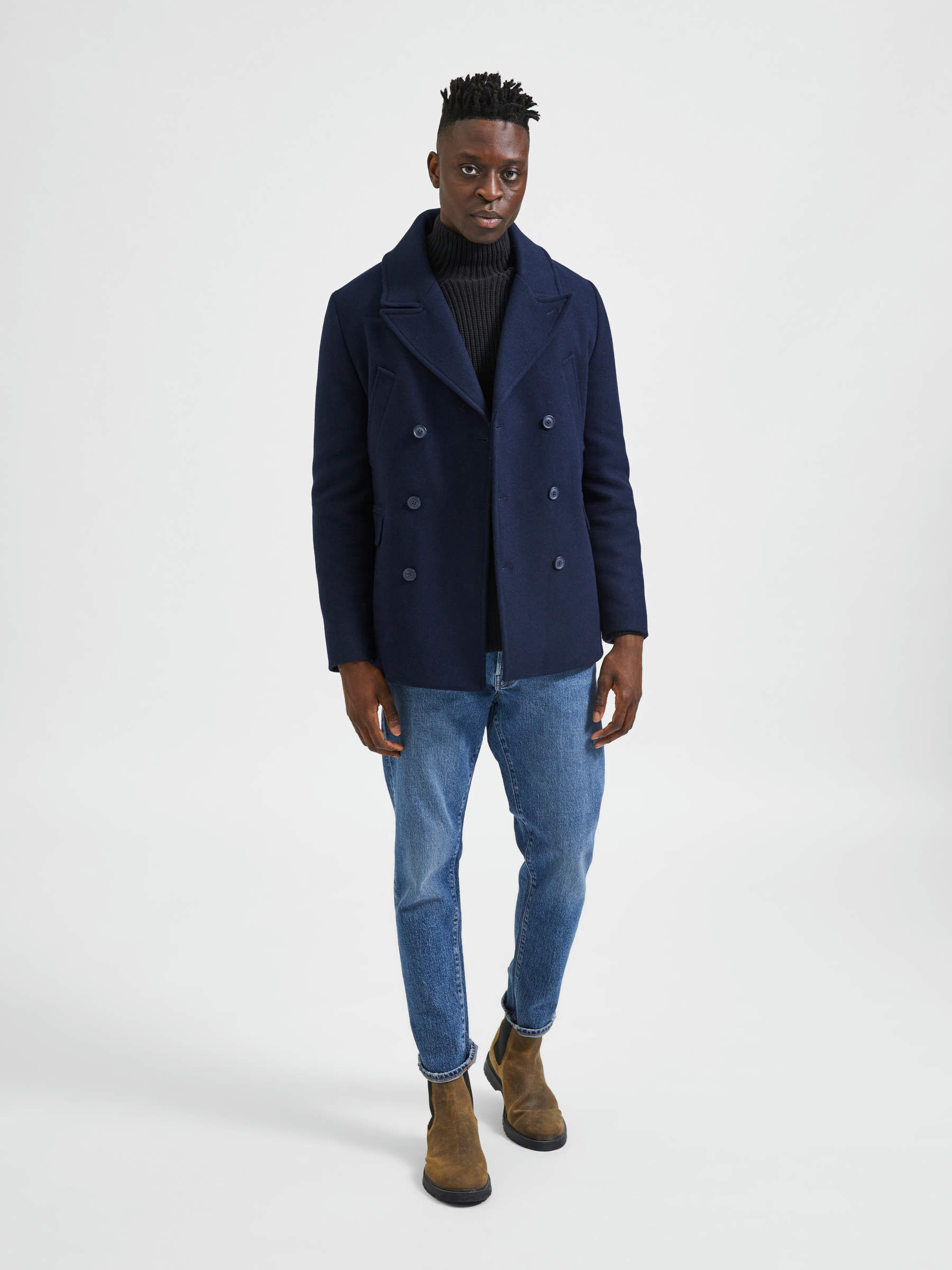 Selected top homme peacoat