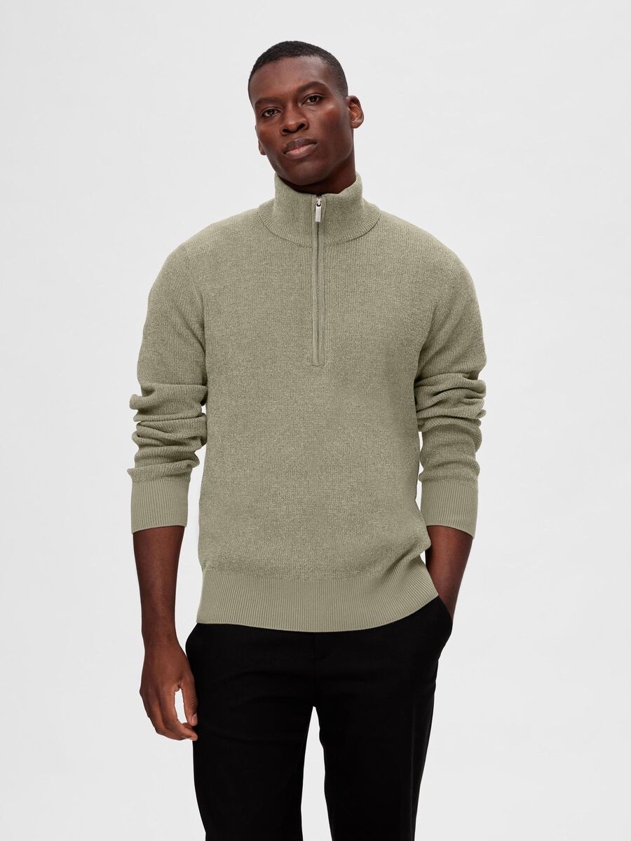Selected HØJ LYNLÅS PULLOVER, Vetiver, highres - 16087985_Vetiver_003.jpg