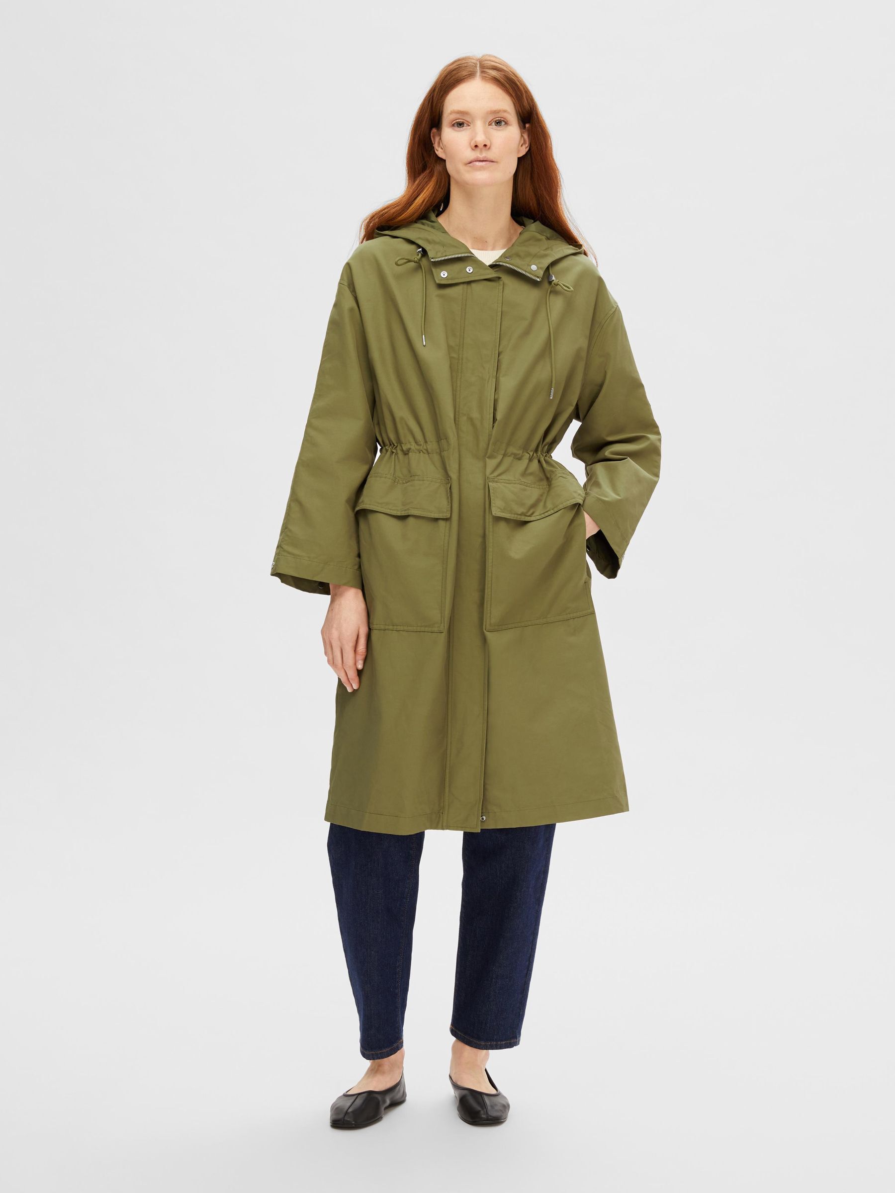 Selected femme green coat cheap