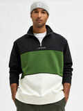 Selected HALF ZIP SWEATSHIRT, Black, highres - 16084758_Black_008.jpg