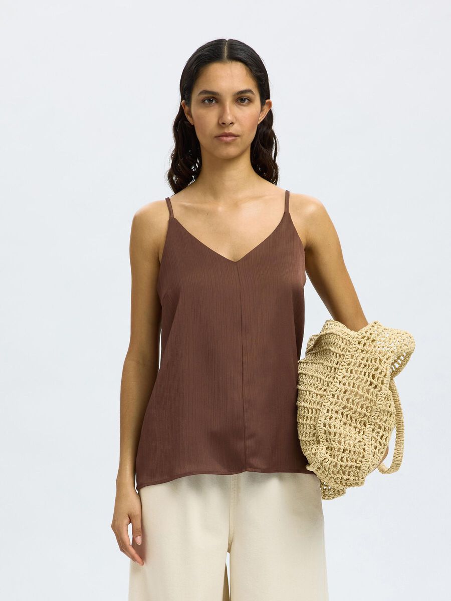 Selected SATENG SPAGETTISTROPP-TOPP, Chestnut, highres - 16099173_Chestnut_003.jpg