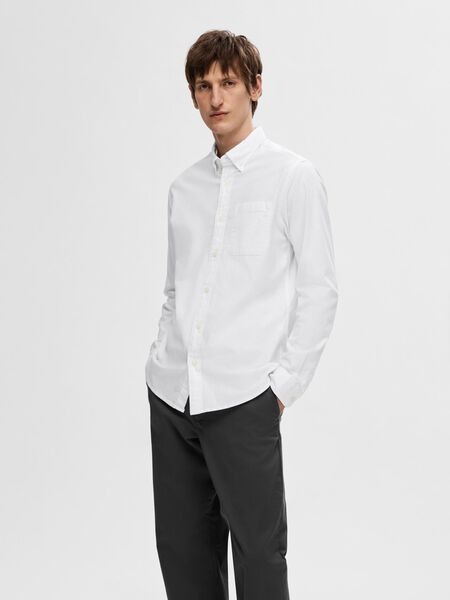 Selected OXFORD SHIRT, White, highres - 16077359_White_003.jpg
