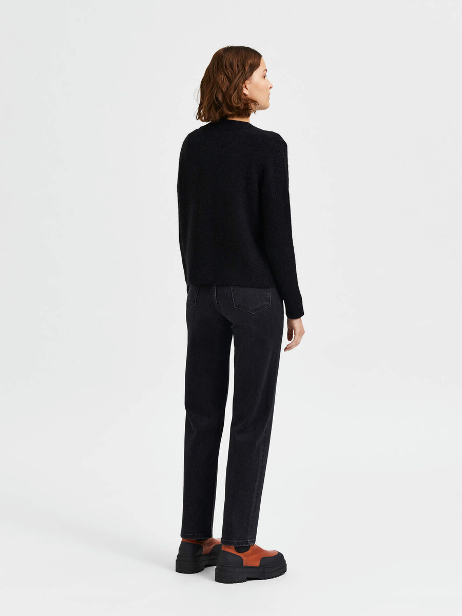 Selected STREIFEN - GEBREID VEST, Black, highres - 16065511_Black_004.jpg