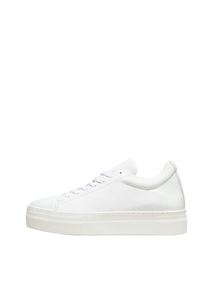 Selected LEATHER - TRAINERS, White, highres - 16075949_White_001.jpg