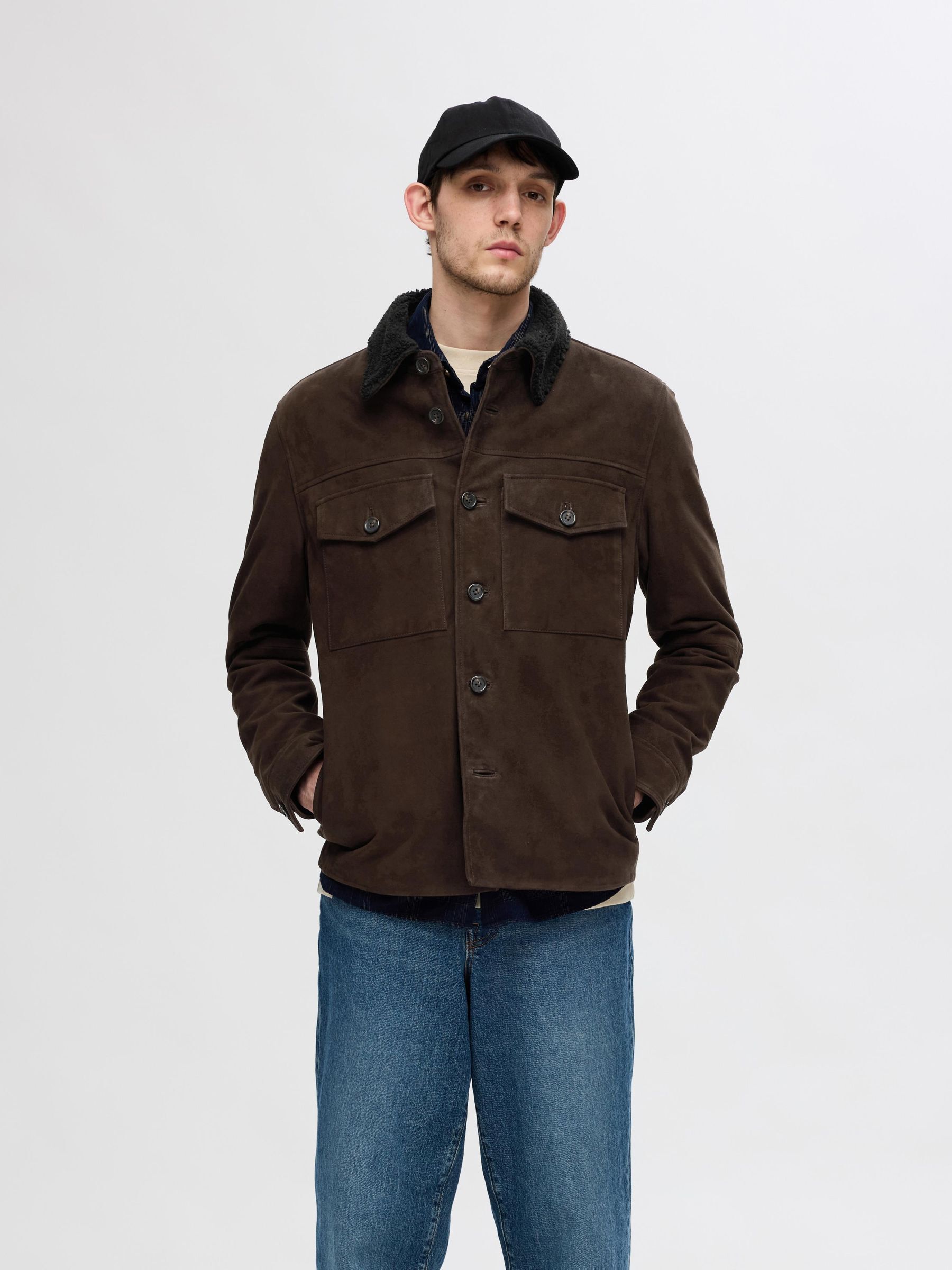 Men s Leather Jackets Suede jackets SELECTED HOMME