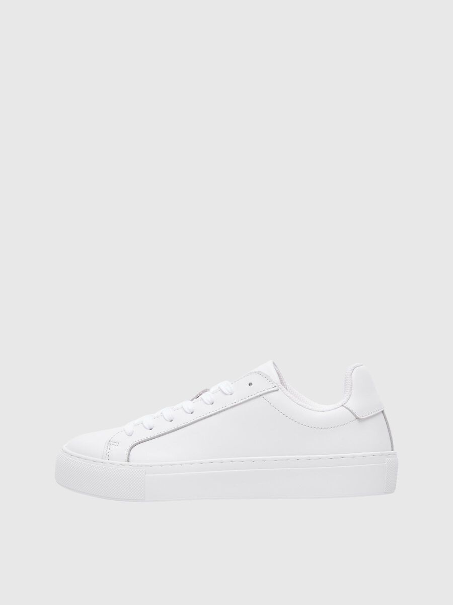 Selected LEATHER TRAINERS, White, highres - 16094440_White_001.jpg