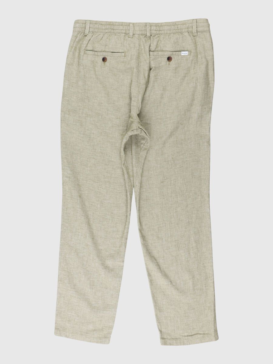 Selected SLIM TAPERED LINEN BLEND TROUSERS, Olive Branch, highres - 80000230_OliveBranch_983084_002.jpg