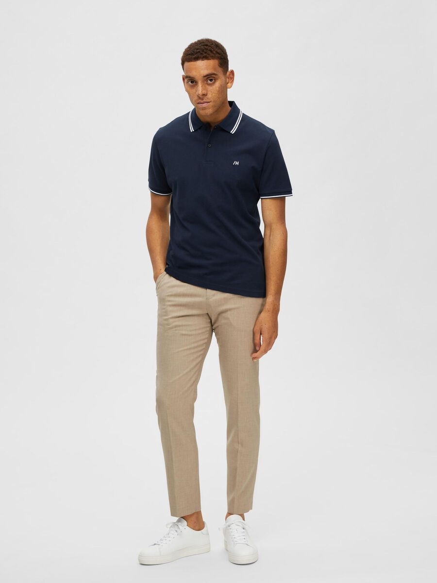 Selected SHORT SLEEVED POLO SHIRT, Navy Blazer, highres - 16087840_NavyBlazer_005.jpg