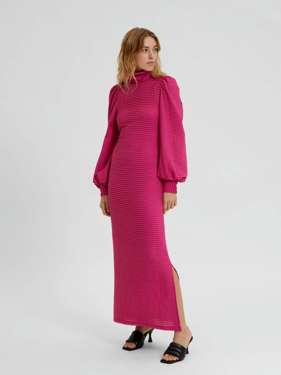 Selected BALLOON SLEEVED MAXI DRESS, Pink Yarrow, highres - 16082569_PinkYarrow_003.jpg