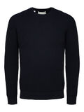 Selected CREW NECK KNITTED PULLOVER, Navy Blazer, highres - 16081161_NavyBlazer_881415_001.jpg