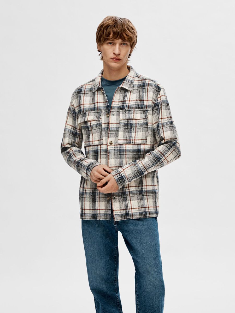 Selected CHECKED OVERSHIRT, Mineral Red, highres - 16092751_MineralRed_1087513_003.jpg