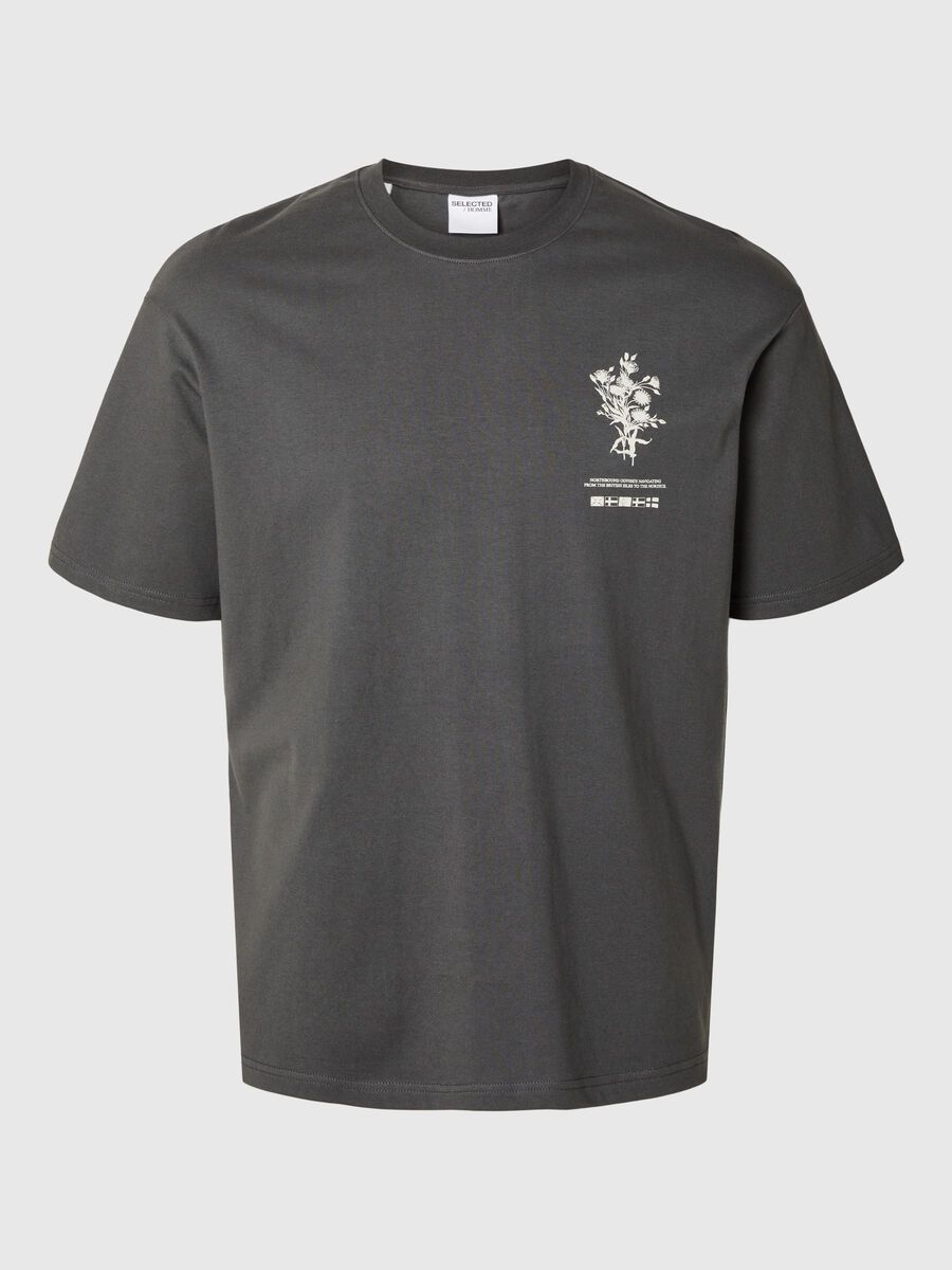 Selected PRINTED COTTON T-SHIRT, Asphalt, highres - 16094622_Asphalt_001.jpg