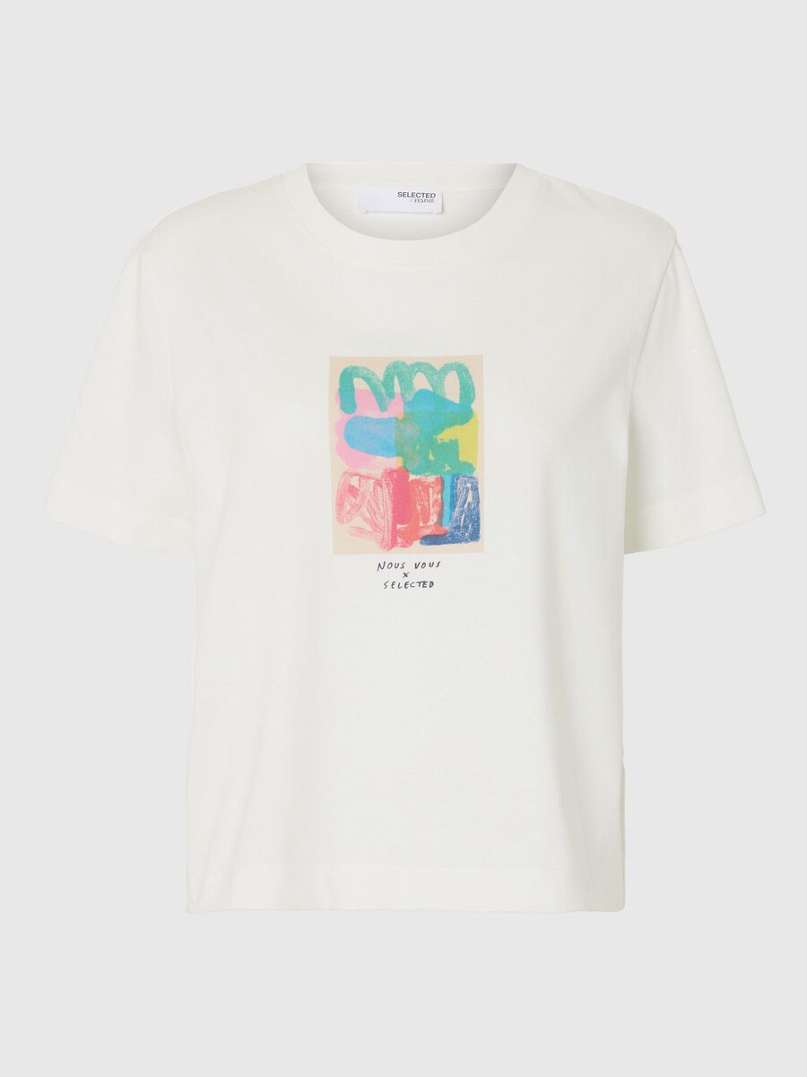 Selected PRINTED BOXY FIT T-SHIRT, Snow White, highres - 16097303_SnowWhite_1175728_001.jpg