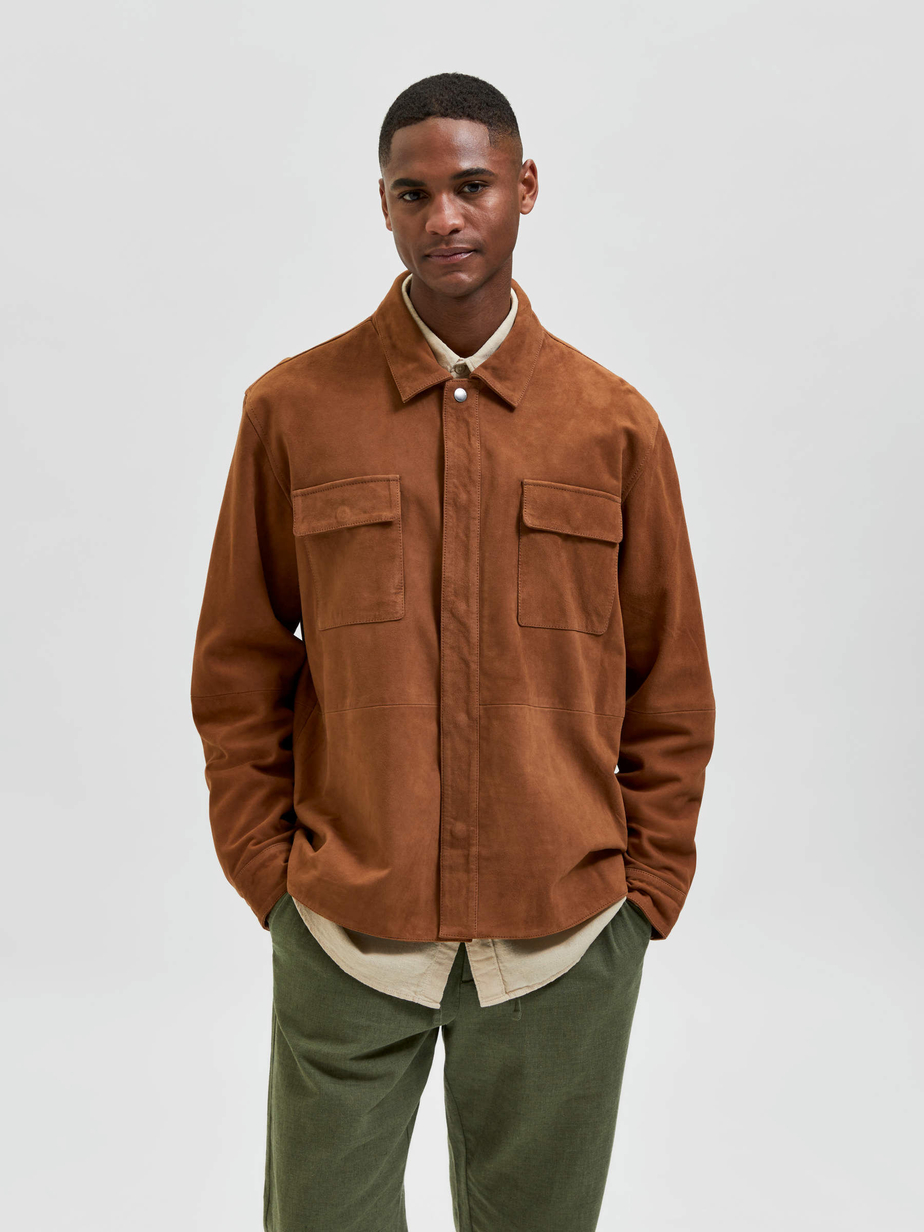 Brown SUEDE SHACKET | Selected®